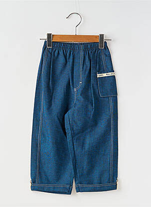 Pantalon droit coupe droite taille élastique bleu COUDEMAIL garcon