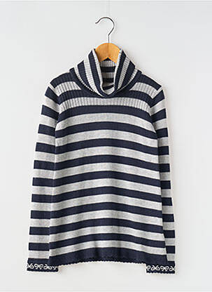 Pull col roulé coupe cintrée manches longues bleu MAYORAL fille