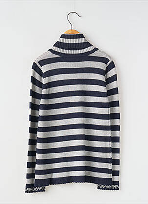 Pull col roulé coupe cintrée manches longues bleu MAYORAL fille
