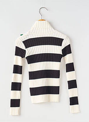 Pull col roulé imprimé rayures manches longues noir MAYORAL fille