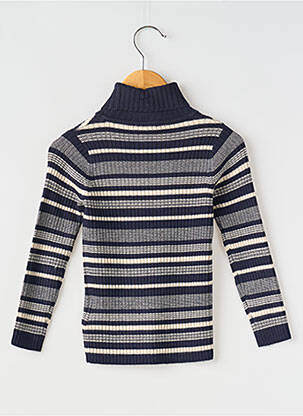 Pull col roulé imprimé rayures manches longues bleu MAYORAL fille