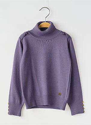 Pull col roulé resserrée sur le bas manches longues violet MAYORAL fille