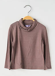 Sous-pull tissage jersey manches longues marron COUDEMAIL fille