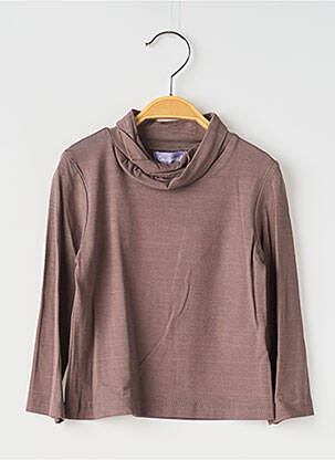 Sous-pull tissage jersey manches longues marron COUDEMAIL fille