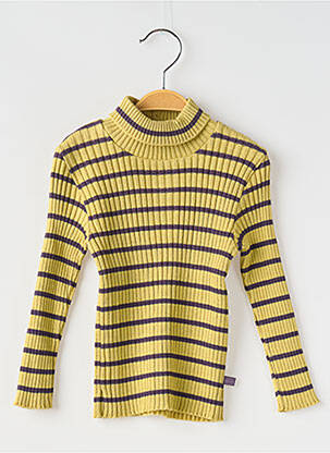 Pull col roulé stretch manches longues vert COUDEMAIL fille