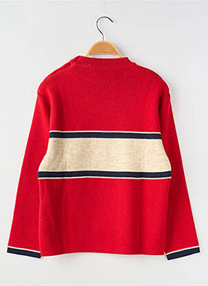 Pull broderie manches longues rouge COUDEMAIL garçon