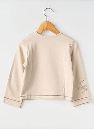 Sweat-shirt tissage jersey manches longues beige POMME FRAMBOISE fille