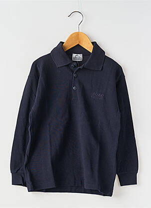 Polo manches longues manches longues bleu COUDEMAIL garçon