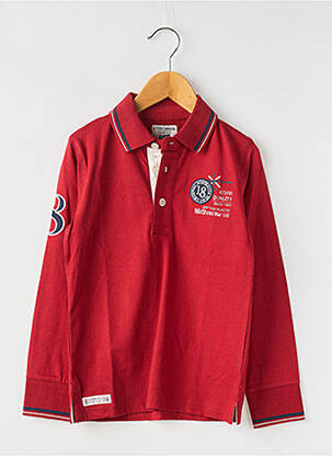 Polo tissage jersey manches longues rouge P'TITES CANAILLES garçon