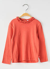 T-shirt coupe cintrée manches longues orange LAPIN BLEU fille