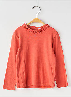 T-shirt coupe cintrée manches longues orange LAPIN BLEU fille