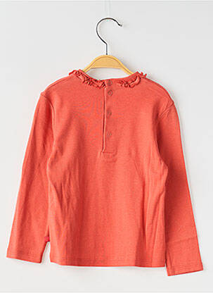 T-shirt coupe cintrée manches longues orange LAPIN BLEU fille