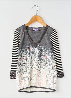 Tunique manches longues tissage popeline gris COUDEMAIL fille