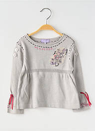 Pull manches longues manches longues gris COUDEMAIL fille