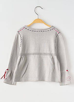 Pull maille tricot manches longues gris COUDEMAIL fille