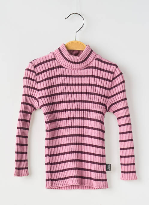 Pull col roulé rose COUDEMAIL pour fille