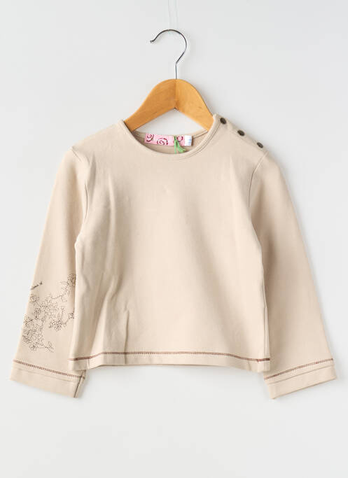 Sweat-shirt beige POMME FRAMBOISE pour fille