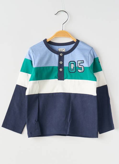 T-shirt bleu ELLE EST OU LA MER pour garçon