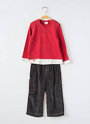 Ensemble pantalon maille fine rouge COUDEMAIL fille