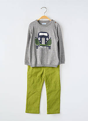 Ensemble pantalon fermeture boutonnée sur le devant vert MAYORAL garçon