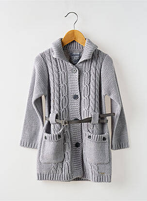 Gilet manches longues coupe droite gris MAYORAL fille