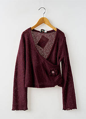 Gilet cache-cœur coupe cintrée violet KDM fille