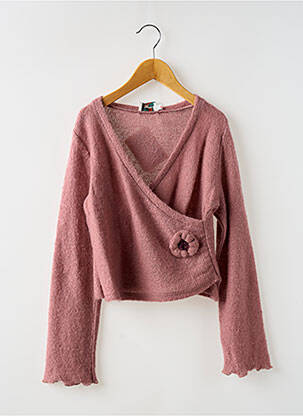 Gilet cache-cœur coupe cintrée rose KDM fille