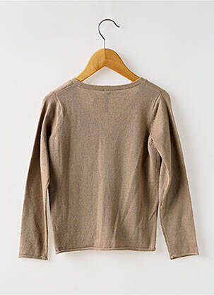 Gilet manches longues coupe droite beige OCEAN SPIRIT fille