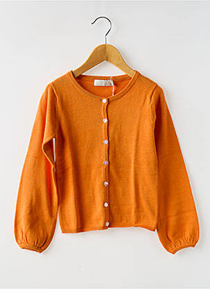 Gilet manches longues coupe droite orange CKS fille