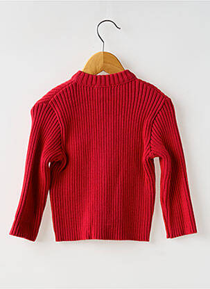 Gilet manches longues col rond rouge COUDEMAIL fille