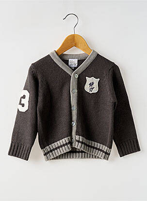 Gilet manches longues coupe droite gris P'TITES CANAILLES fille