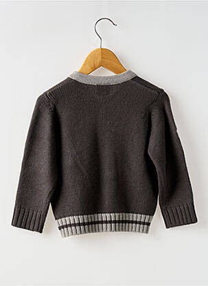 Gilet manches longues col v gris P'TITES CANAILLES fille
