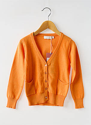 Gilet manches longues resserrée sur le bas orange CKS fille