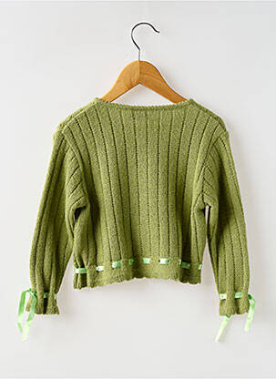 Gilet manches longues coupe droite vert LAPIN BLEU fille