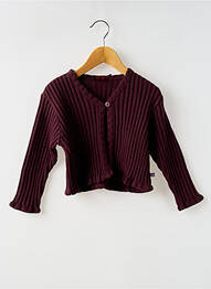 Gilet manches longues coupe droite violet COUDEMAIL fille