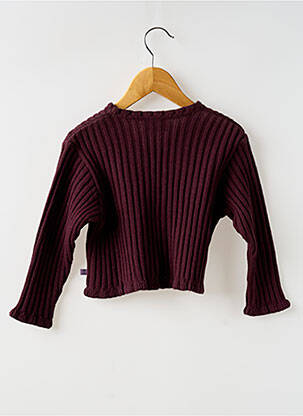 Gilet manches longues col v violet COUDEMAIL fille