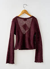 Gilet cache-cœur violet KDM pour fille seconde vue