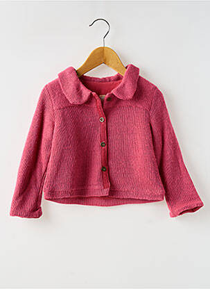 Gilet manches longues rose TAPIOCA pour fille