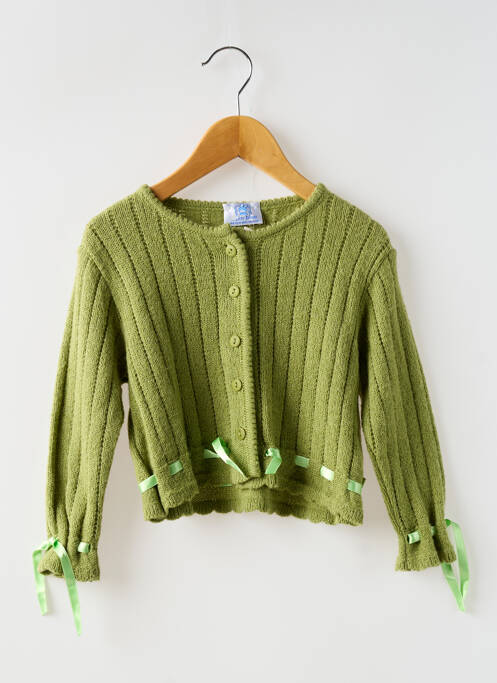 Gilet manches longues vert LAPIN BLEU pour fille