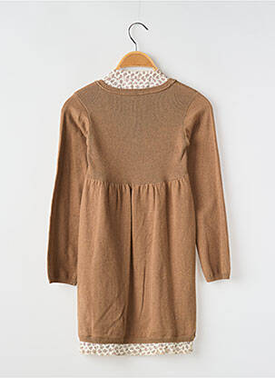Robe mi-longue col rond manches longues marron MAYORAL fille