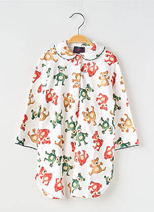 Chemise de nuit fermeture boutonnée sur le devant blanc COUDEMAIL fille