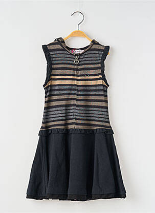 Robe mi-longue sans manche sans manche noir POMME FRAMBOISE fille