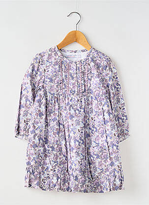 Robe mi-longue col rond manches longues violet MAYORAL fille