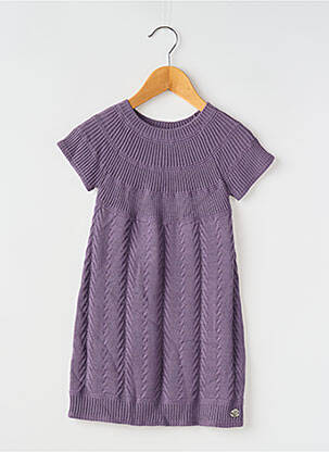 Robe mi-longue manches courtes manches courtes violet MAYORAL fille