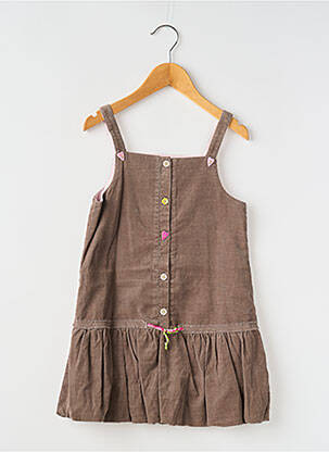Robe mi-longue fines bretelles fines bretelles marron LAPIN BLEU fille