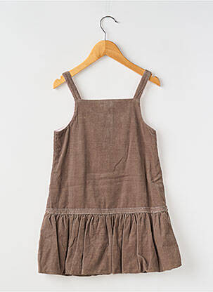 Robe mi-longue fines bretelles fines bretelles marron LAPIN BLEU fille