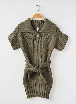 Gilet manches courtes coupe droite vert MAYORAL fille