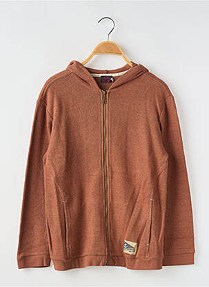Gilet manches longues fermeture zippée sur le devant marron COUDEMAIL garçon