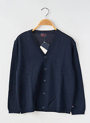 Gilet manches longues fermeture boutonnée sur le devant bleu COUDEMAIL garcon