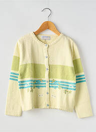 Gilet manches longues coupe droite vert BERLINGOT fille